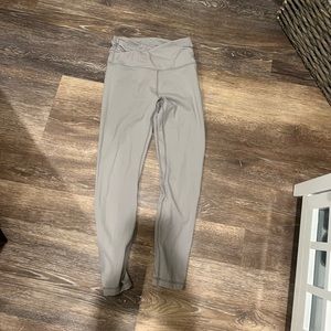 Gray cross over leggings